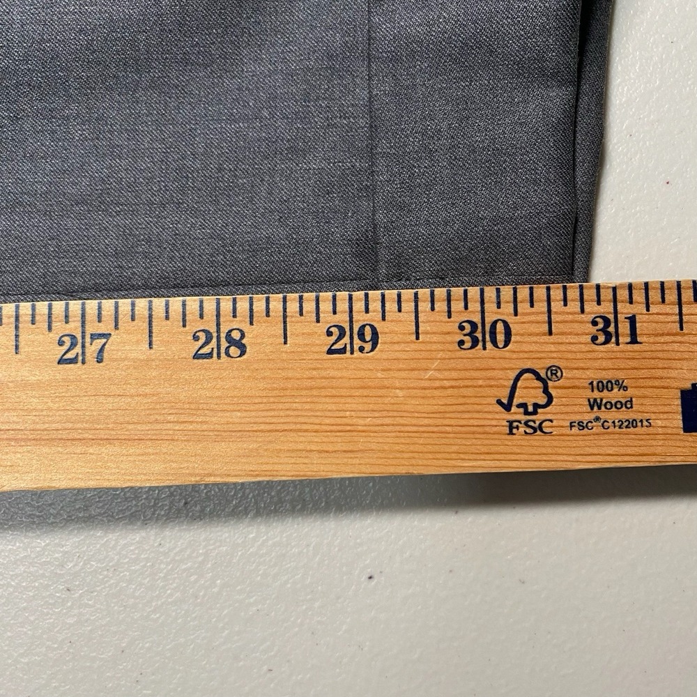 Loro Piana Super 130s Merino 6 East Dress Pants (40x30.5 Cuffed) Flat Front Gray - Picture 6 of 16